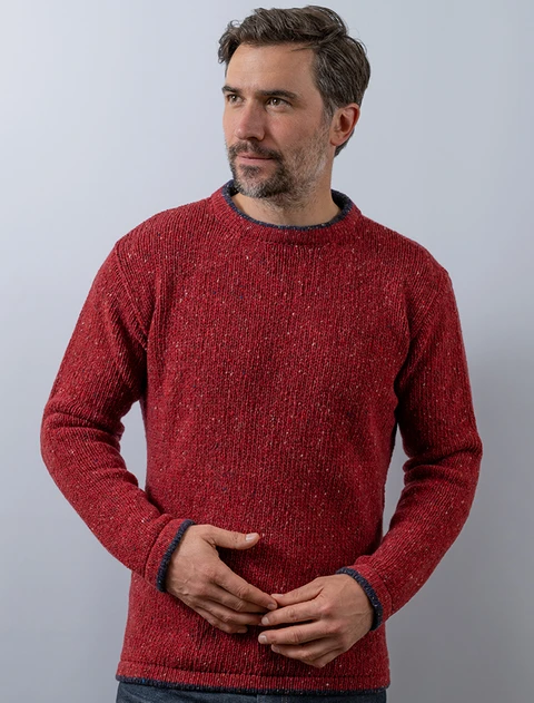 Roundstone Cashmere Crew Neck Sweater  - Red