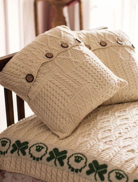 Aran-Knit Cushion Cover