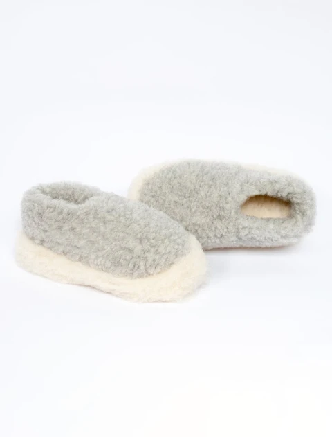 Merino Wool Slipper - Grey