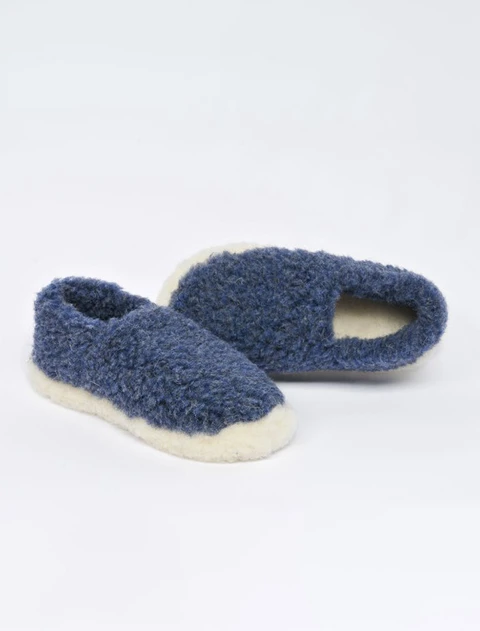 Merino Wool Slipper - Dark Blue