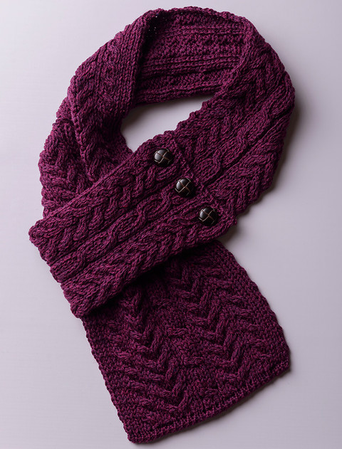 Aran Loop Scarf - Very Berry