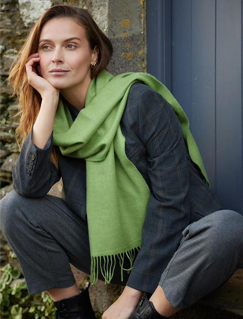 Merino Luxury Wool Scarf - Apple Green
