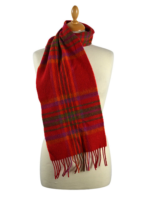 Red plaid hot sale scarf womens