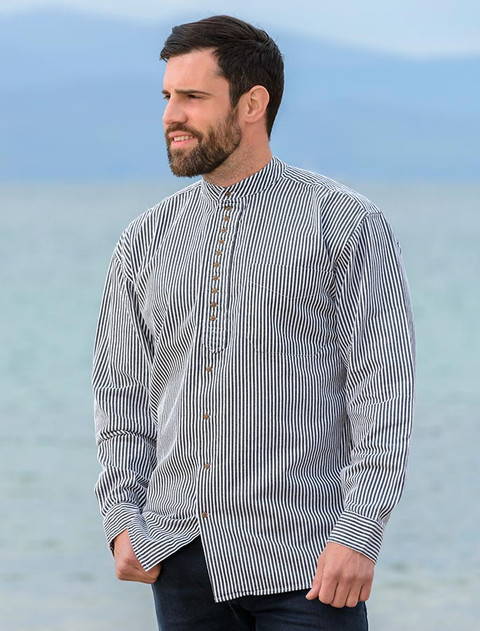 Grandfather Shirt - Navy