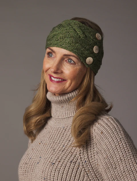 Super Soft Cable Stitch Headband - Meadow Green