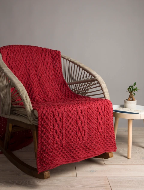 Wool Cashmere Aran Throw - color: Brambleberry; type: Primary