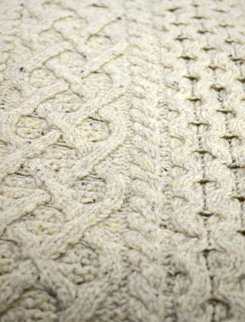 Wool Cashmere Aran Throw - color: Chalkstone; type: Primary