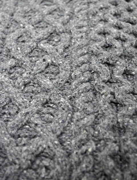 Wool Cashmere Aran Throw - color: Mid Grey; type: Primary