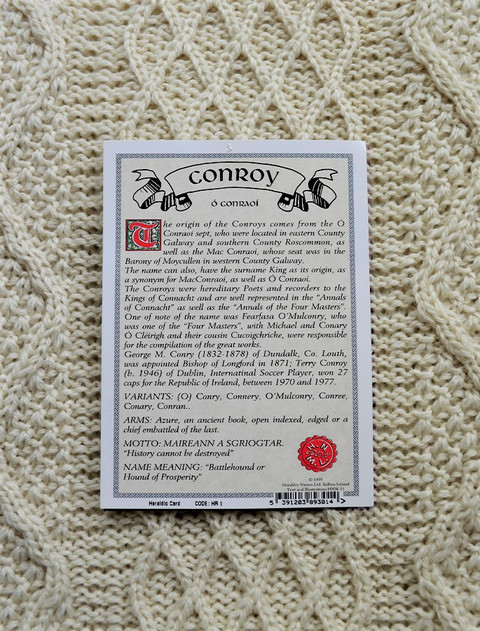 Conroy Clan Aran Throw