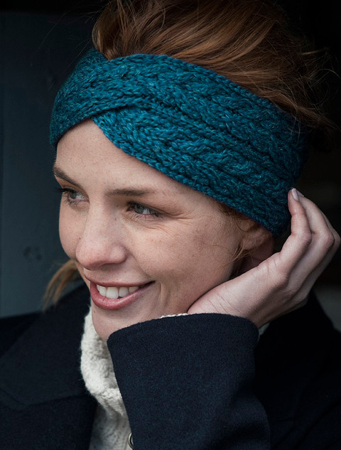 Supersoft Merino Crossover Headband - Irish Sea