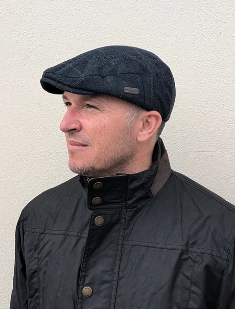 Tweed Classic Flat Cap - Blue Box Check