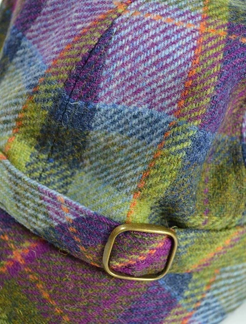 Ladies Tweed Flapper Cap - Multi Vernal Plaid