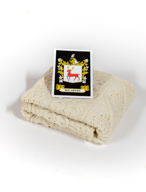 Mc Carthy Clan Aran Baby Blanket