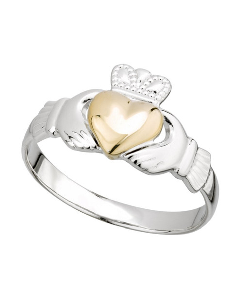 LADIES 10K GOLD CLADDAGH HEART RING 