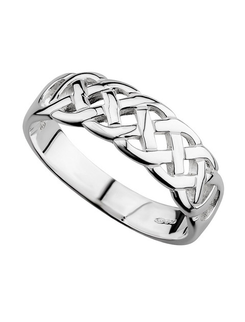 LADIES STERLING SILVER CELTIC WOVEN RING 