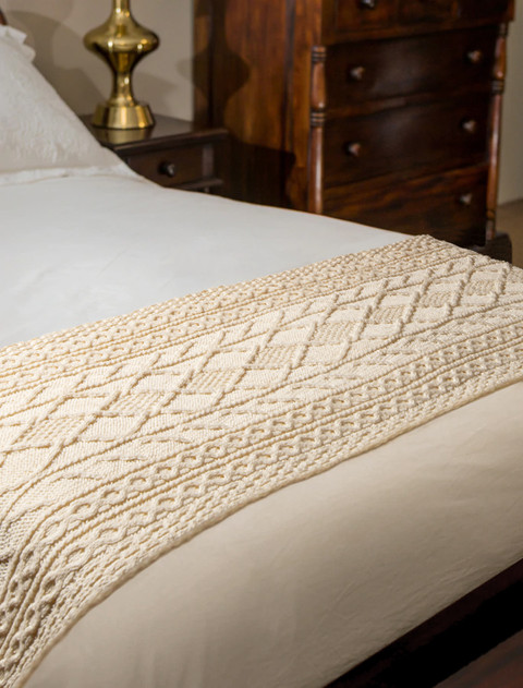 White Clan Aran Bed Runner