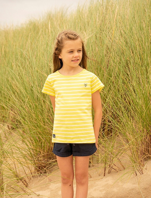 Causeway Girls Short Sleeve T-Shirt - Lemon Stripe