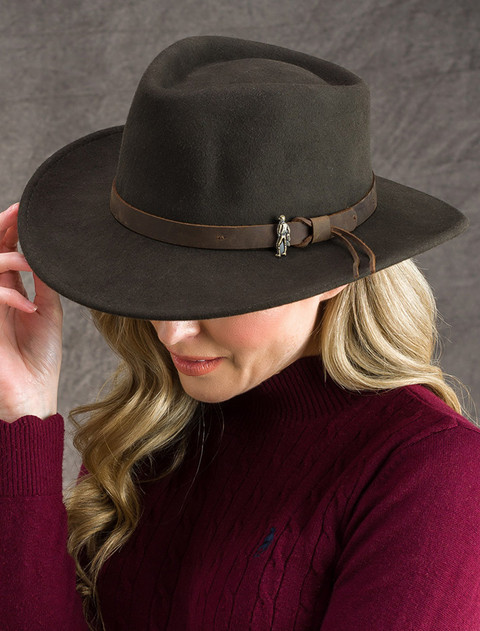 Ladies Boston Jack Wool Felt Hat - Olive