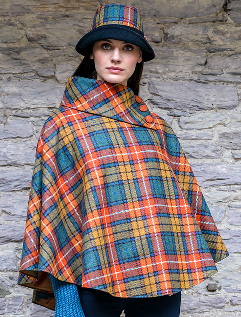 Mucros Poncho - Summer Plaid