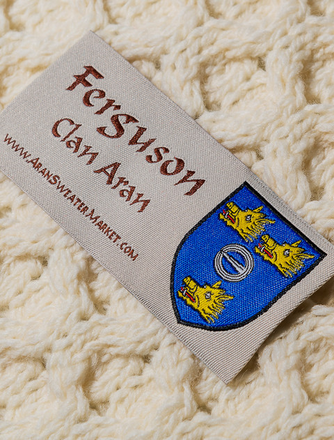 Ferguson Clan Aran Poncho - Label