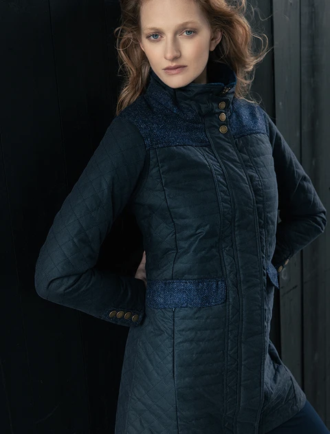 Jodie Waxed Coat - Heritage Navy