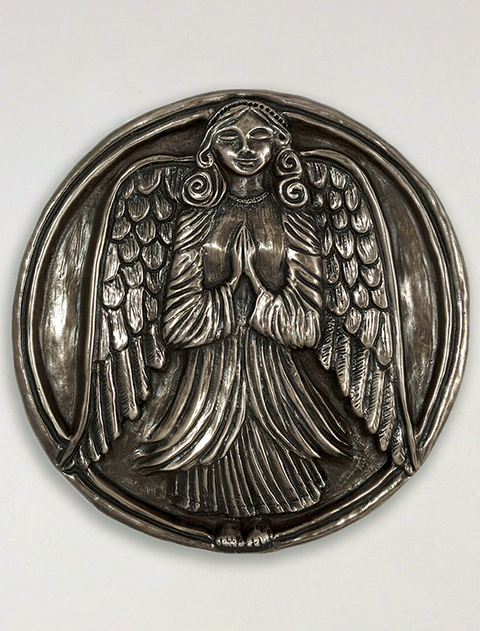 Irish Bronze Guardian Angel Wall Plaque