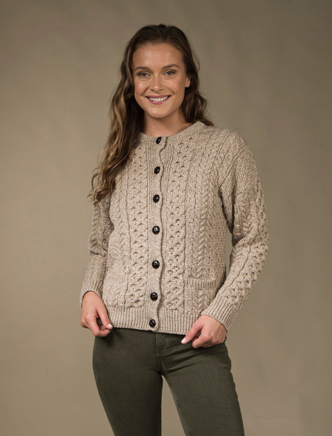 Merino Wool Aran Lumber Jacket - Wicker