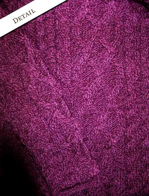 Sleeve Detail of Womens Turtleneck Cable Knit Sweater