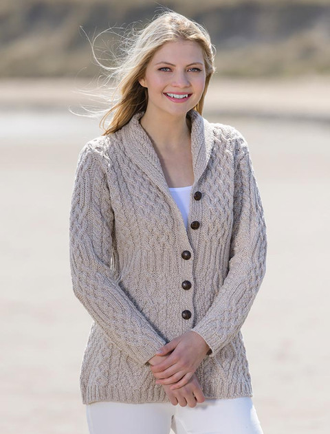 Merino Shawl Neck Cardigan - Parsnip