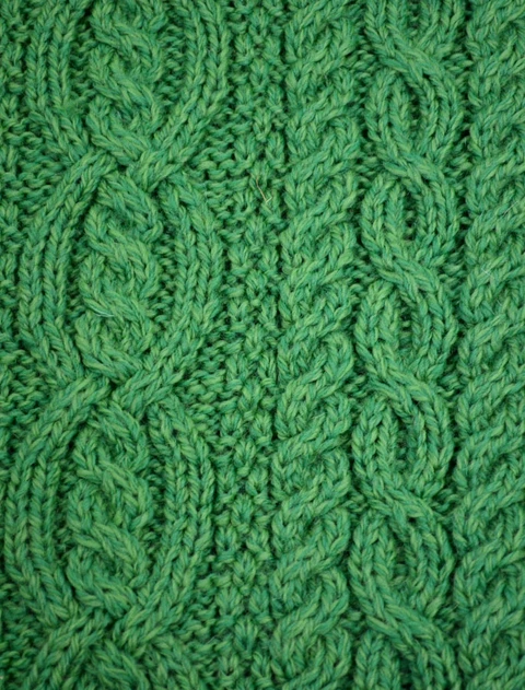 Cable Knit Hoodie with Celtic Knot Zipper Pull