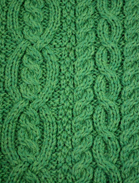 Cable Knit Hoodie with Celtic Knot Zipper Pull
