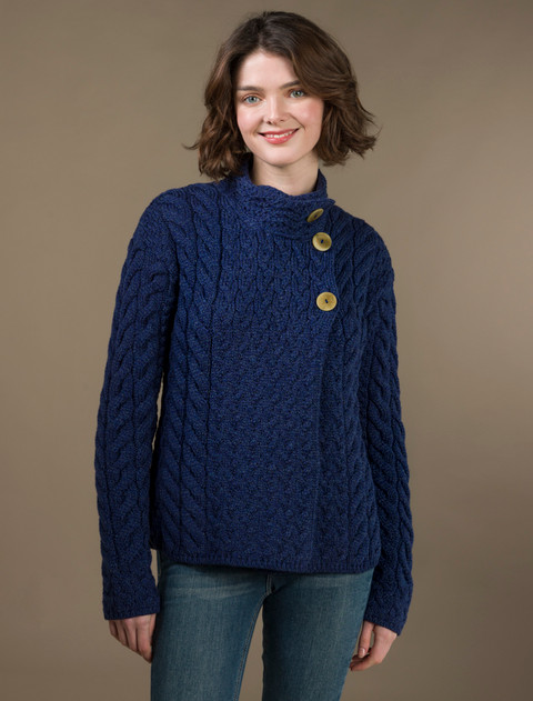 Super Soft Trellis and Cable Cardigan - Ink