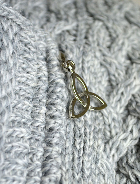 Cable Knit Coatigan with Celtic Knot Side Zip
