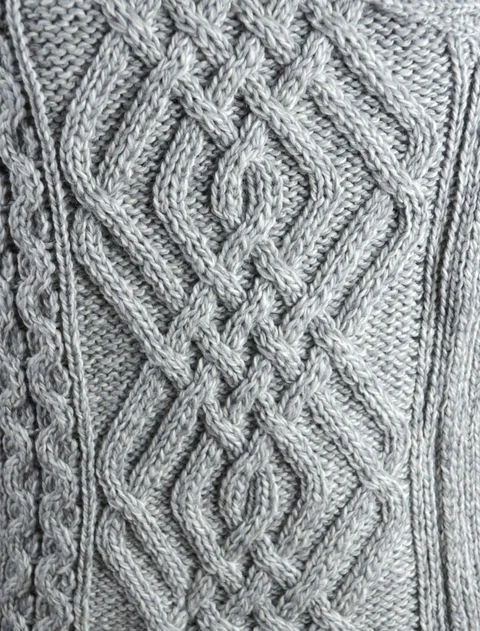 Cable Knit Coatigan with Celtic Knot Side Zip