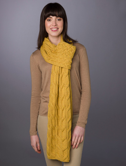 Super Soft Cabled Shawl - Yellow