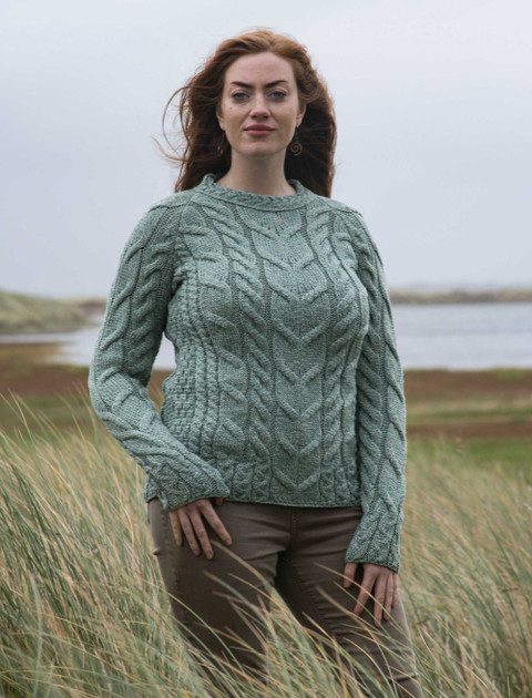 Super Soft Luxury Cable Knit Aran - color: Sea Foam; type: Primary