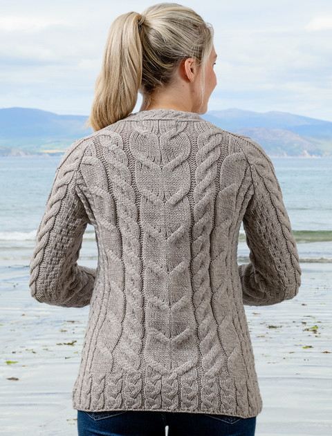 Cable Knit Aran - color: Toasted Oat; type: Back