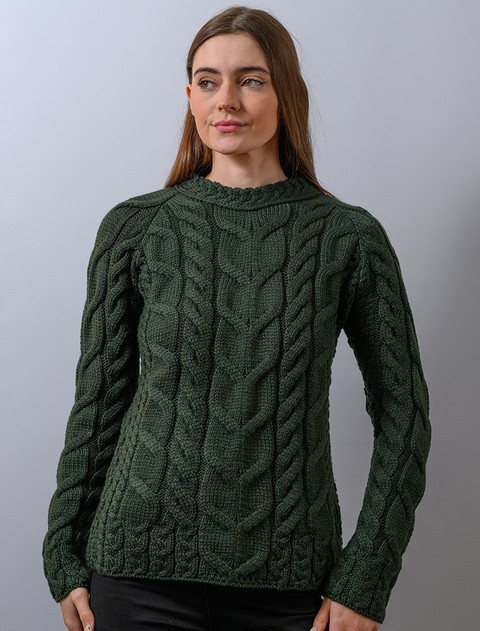 Cable Knit Aran - Seaweed