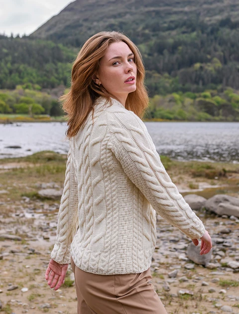Cable Knit Aran - White