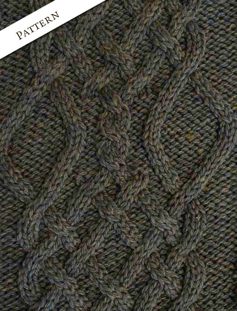 Pattern Detail of Revere Button Collar Aran Cardigan