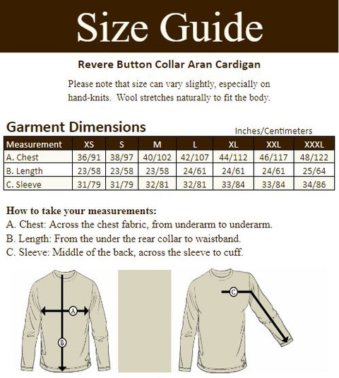 Revere Button Collar Aran Cardigan