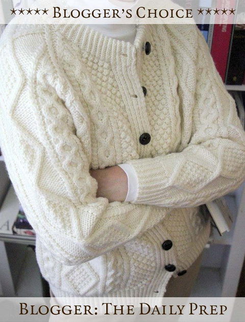 Blogger's Choice: Premium Handknit Merino Lumber Jacket - color: Natural White; type: Front