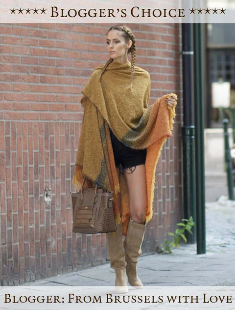Blogger's Choice: Lambswool Celtic Ruana Wrap - From Brussels with Love - Gold