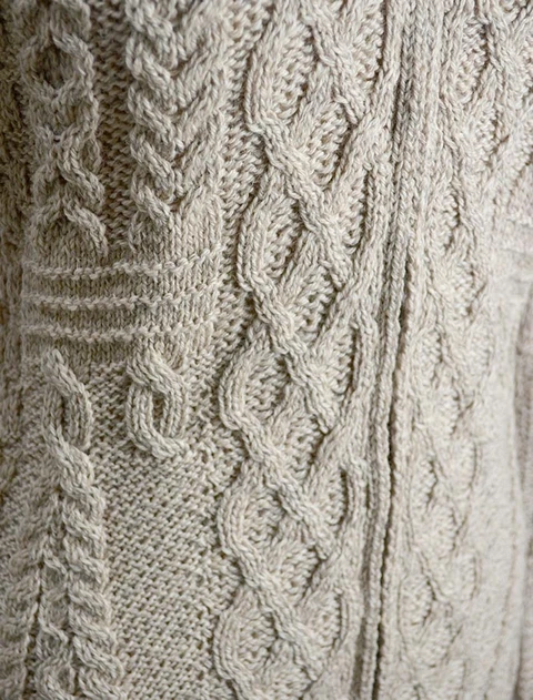 Cable Aran Cardigan with Zipper