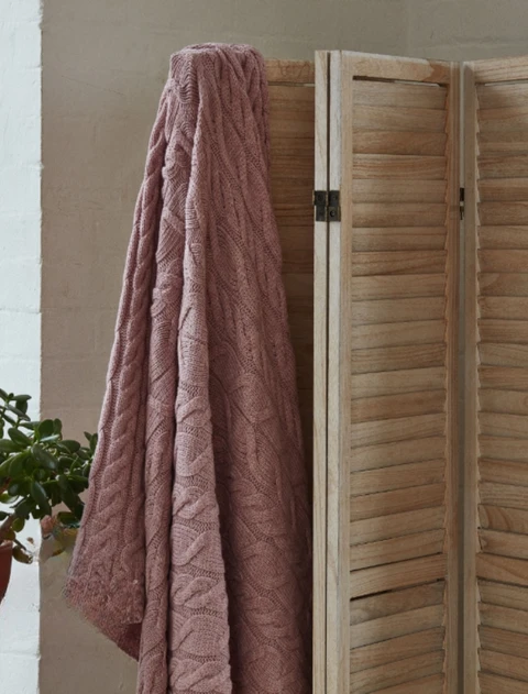 Super Soft Aran Throw - Winter Rose