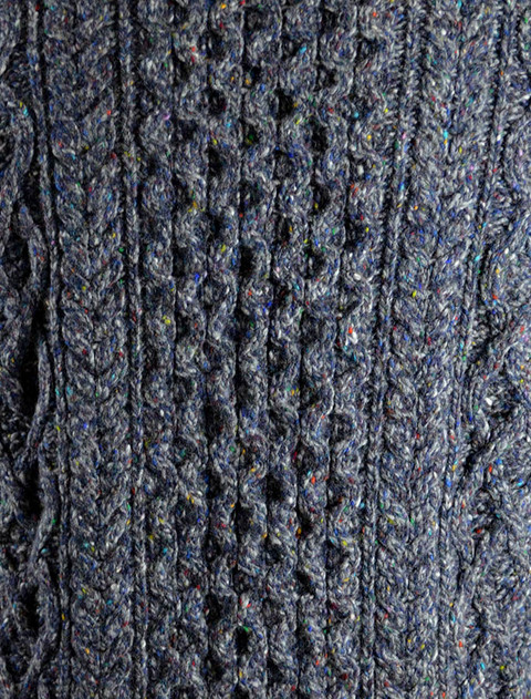 Pattern Detail from Wool Cashmere Aran Sweater