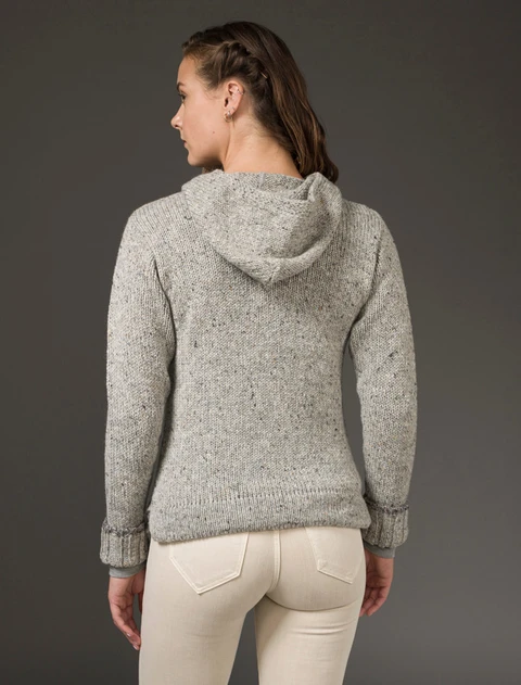 Wool Hoodie with Pouch Pocket - Grey