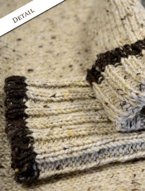 Sleeve Detail of Men's Wool Hoodie with Pouch Pocket
