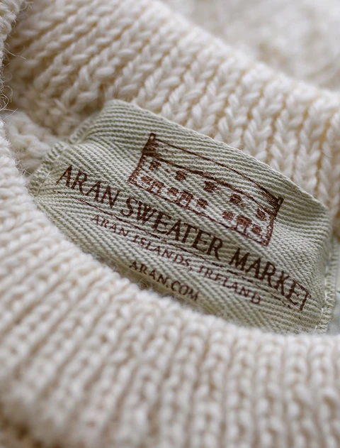 Rope Cable Crew Aran Sweater - Label