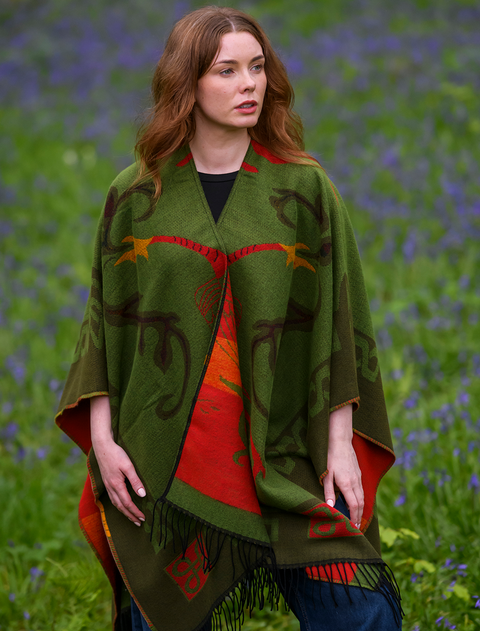 Book Of Kells Celtic Shawl - Green Tones